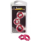 Набор из 3 малиновых рельефных эрекционных колец - Sitabella - в Сызрани купить с доставкой