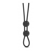 Черное двойное эрекционное лассо Silicone Double Loop Cock Ring - Blush Novelties - в Сызрани купить с доставкой