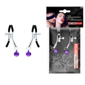 Оригинальные зажимы на соски с фиолетовыми шариками - Notabu - купить с доставкой в Сызрани