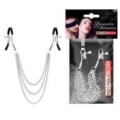 Оригинальные зажимы на соски с тройной цепочкой - Notabu - купить с доставкой в Сызрани