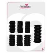Набор из 7 черных насадок PENIS SLEEVES SET - Dream Toys - в Сызрани купить с доставкой
