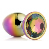 Голографическая анальная втулка с радужным кристаллом - 7,1 см. - Dream Toys - купить с доставкой в Сызрани