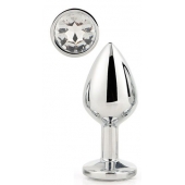 Серебристая анальная втулка с прозрачным кристаллом - 7,1 см. - Dream Toys - купить с доставкой в Сызрани