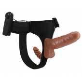 Страпон с вагинальной пробкой и вибрацией Ultra Passionate Harness - 16 см. - Baile - купить с доставкой в Сызрани