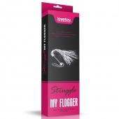 Серебристая плетка Struggle My Flogger с черной ручкой - 45 см. - Lovetoy - купить с доставкой в Сызрани