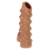 Телесная насадка с бугорками и открытой головкой Nude Sleeve M - 12 см. - KOKOS - в Сызрани купить с доставкой