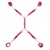 Ярко-розовый набор фиксаций на кровати Classic Bed Spreader - Lux Fetish - купить с доставкой в Сызрани