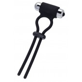 Черное эрекционное лассо на пенис Jat - A-toys - в Сызрани купить с доставкой