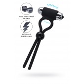 Черное эрекционное лассо Ect с виброэлементом - A-toys - в Сызрани купить с доставкой