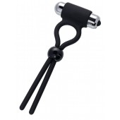 Черное эрекционное лассо Ect с виброэлементом - A-toys - в Сызрани купить с доставкой