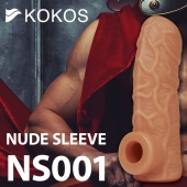 Телесная открытая насадка-реалистик с подхватом мошонки Nude Sleeve S - 10 см. - KOKOS - в Сызрани купить с доставкой