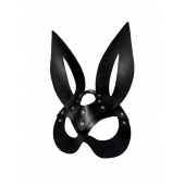 Черная кожаная маска зайки Miss Bunny - БДСМ Арсенал - купить с доставкой в Сызрани