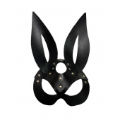 Черная кожаная маска зайки Miss Bunny - БДСМ Арсенал - купить с доставкой в Сызрани