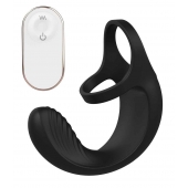 Черный анальный стимулятор с эрекционными кольцами Remote Couple Teaser - Dream Toys - в Сызрани купить с доставкой