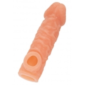 Телесная закрытая насадка с шершавой головкой Cock Sleeve Size M - 15,6 см. - KOKOS - в Сызрани купить с доставкой