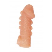 Телесная закрытая насадка с шишечками Cock Sleeve Size S - 13,8 см. - KOKOS - в Сызрани купить с доставкой