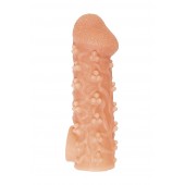 Телесная закрытая насадка с пучками шишечек Cock Sleeve Size S - 13,8 см. - KOKOS - в Сызрани купить с доставкой