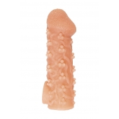 Телесная закрытая насадка с пучками шишечек Cock Sleeve Size M - 15,6 см. - KOKOS - в Сызрани купить с доставкой