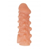 Телесная закрытая насадка с шариками Cock Sleeve Size S - 13,8 см. - KOKOS - в Сызрани купить с доставкой