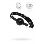 Черный кляп-шар на кожаных ремешках Anonymo - ToyFa - купить с доставкой в Сызрани