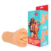 Телесный мастурбатор-ротик с высунутым язычком - Bior toys - в Сызрани купить с доставкой
