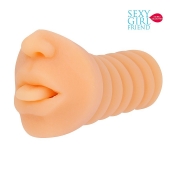 Телесный мастурбатор-ротик с высунутым язычком - Bior toys - в Сызрани купить с доставкой