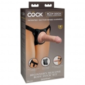 Страпон с телесной насадкой на присоске Beginner s Silicone Body Dock Kit - 14 см. - Pipedream - купить с доставкой в Сызрани