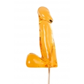 Оранжевый леденец в форме пениса со вкусом аморетто - Sosuчki - купить с доставкой в Сызрани