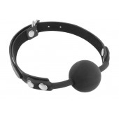 Черный силиконовый кляп-шарик на ремешках - Fetish Tentation - купить с доставкой в Сызрани