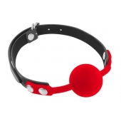 Красный кляп-шарик на черных ремешках - Fetish Tentation - купить с доставкой в Сызрани