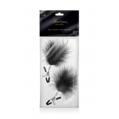 Зажимы на соски с черными пуховыми кисточками Sweet Caress Feather Nipple Clumps - Sweet Caress - купить с доставкой в Сызрани