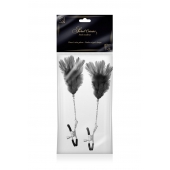 Зажимы для сосков с черными перьями Sweet Caress Feather Nipple Clumps - Sweet Caress - купить с доставкой в Сызрани