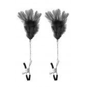 Зажимы для сосков с черными перьями Sweet Caress Feather Nipple Clumps - Sweet Caress - купить с доставкой в Сызрани