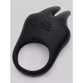 Черное эрекционное виброкольцо Sensation Rechargeable Vibrating Rabbit Love Ring - Fifty Shades of Grey - в Сызрани купить с доставкой