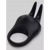 Черное эрекционное виброкольцо Sensation Rechargeable Vibrating Rabbit Love Ring - Fifty Shades of Grey - в Сызрани купить с доставкой
