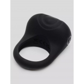 Черное эрекционное виброкольцо Sensation Rechargeable Vibrating Love Ring - Fifty Shades of Grey - в Сызрани купить с доставкой