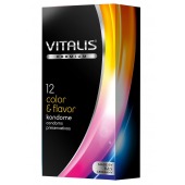 Цветные ароматизированные презервативы VITALIS PREMIUM color   flavor - 12 шт. - Vitalis - купить с доставкой в Сызрани