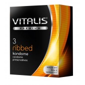 Ребристые презервативы VITALIS PREMIUM ribbed - 3 шт. - Vitalis - купить с доставкой в Сызрани