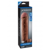 Коричневая насадка с кольцом Perfect 2 Extension with Ball Strap - 19 см. - Pipedream - в Сызрани купить с доставкой