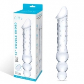 Прозрачный двухсторонний стимулятор 12  Double Ended Dildo - 28 см. - Glas