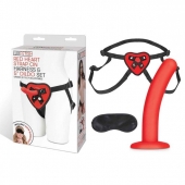 Красный поясной фаллоимитатор Red Heart Strap on Harness   5in Dildo Set - 12,25 см. - Lux Fetish - купить с доставкой в Сызрани