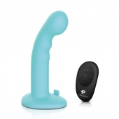 Голубая изогнутая насадка 6in Remote Control Ripple P-Spot G-Spot на черных трусиках - 16 см. - Pegasus - купить с доставкой в Сызрани