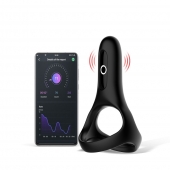 Черное виброкольцо Magic Motion Rise с подхватом мошонки - Magic Motion - в Сызрани купить с доставкой