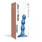 Голубая насадка Strap-On-Me Dildo Plug Balls size S - Strap-on-me - купить с доставкой в Сызрани