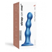 Голубая насадка Strap-On-Me Dildo Plug Balls size L - Strap-on-me - купить с доставкой в Сызрани