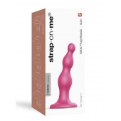 Розовая насадка Strap-On-Me Dildo Plug Beads size S - Strap-on-me - купить с доставкой в Сызрани