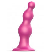 Розовая насадка Strap-On-Me Dildo Plug Beads size S - Strap-on-me - купить с доставкой в Сызрани