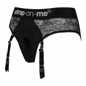 Черные трусики для насадок Diva Lingerie Harness - size M - Strap-on-me - купить с доставкой в Сызрани