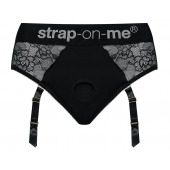Черные трусики для насадок Diva Lingerie Harness - size M - Strap-on-me - купить с доставкой в Сызрани