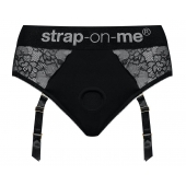 Черные трусики для насадок Diva Lingerie Harness - size L - Strap-on-me - купить с доставкой в Сызрани